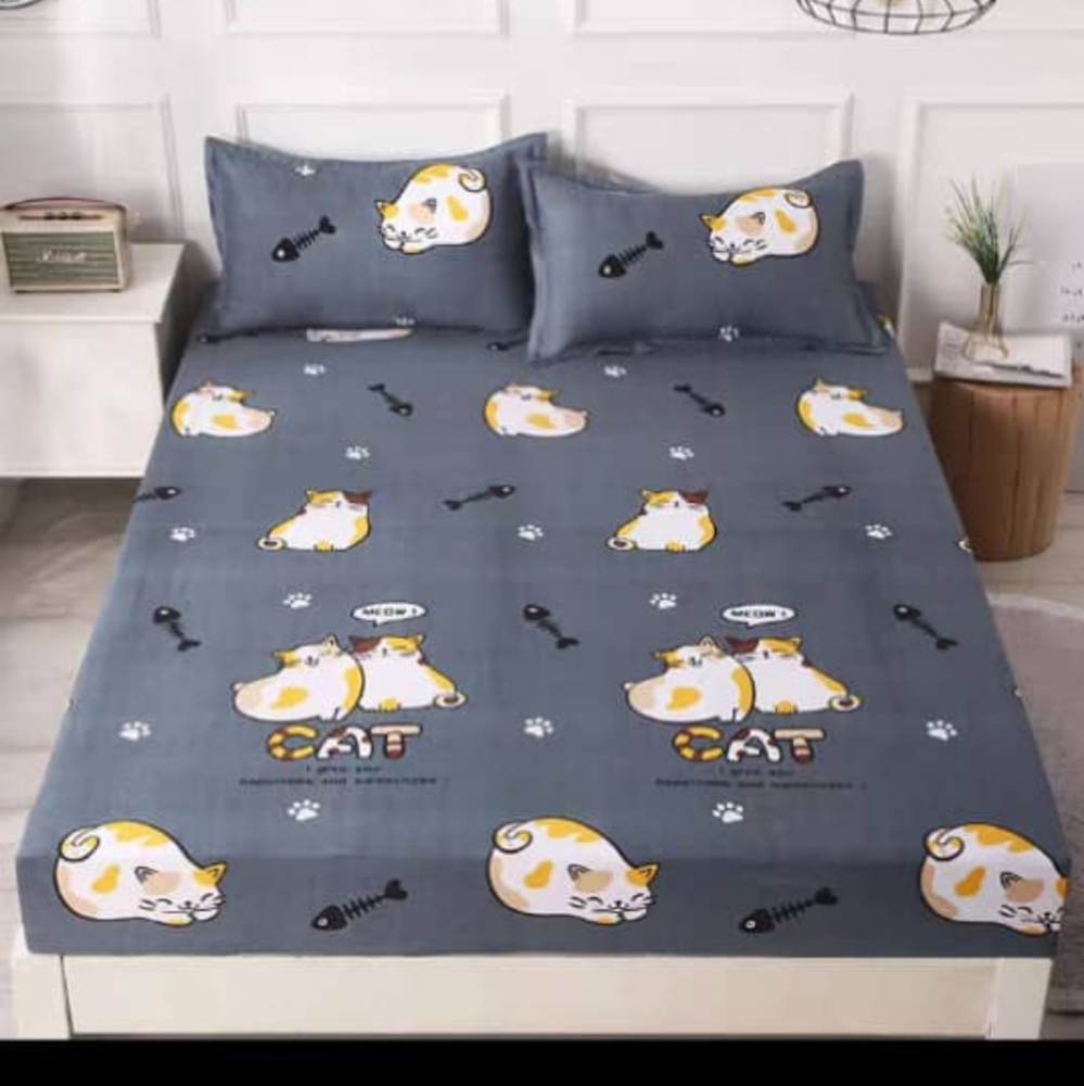 Fitted Sheet and Pillow Cases Set Twin